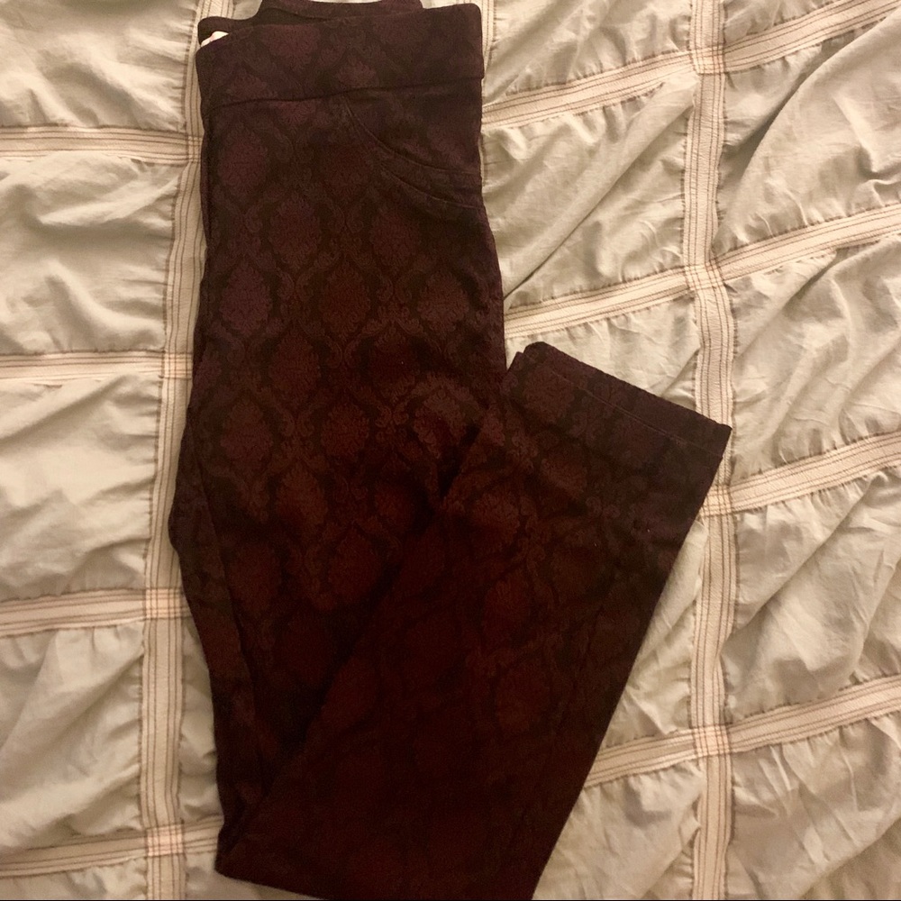 Vintage Style Patterned Cigarette Pants
